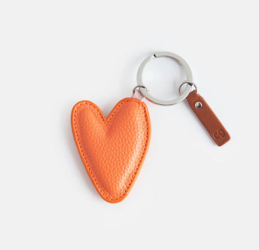 Heart Keyring - Coral Orange