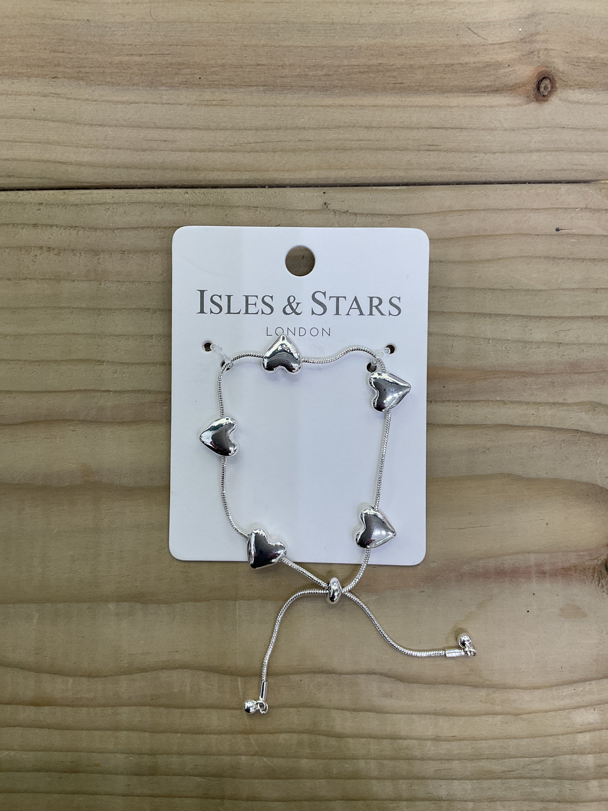 Bubble Heart Slider Bracelet - Silver