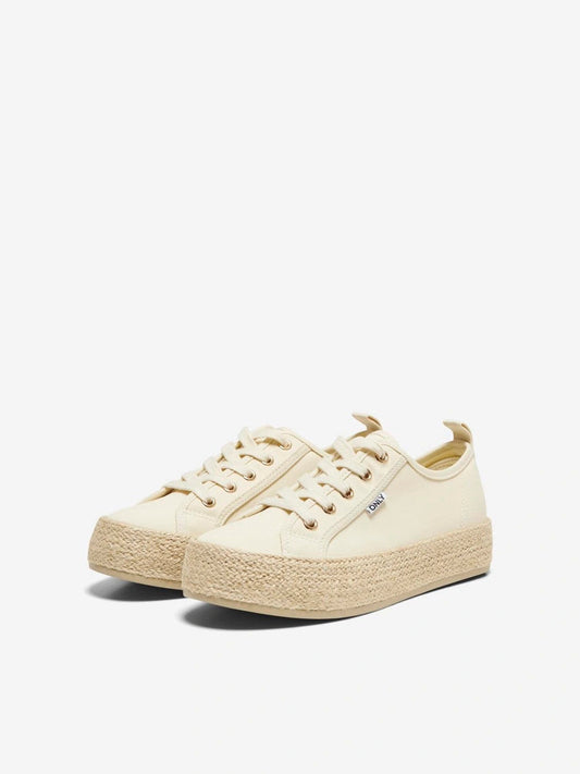 IDA 1 LACE UP ESPADRILLE SNEAKER - Creme