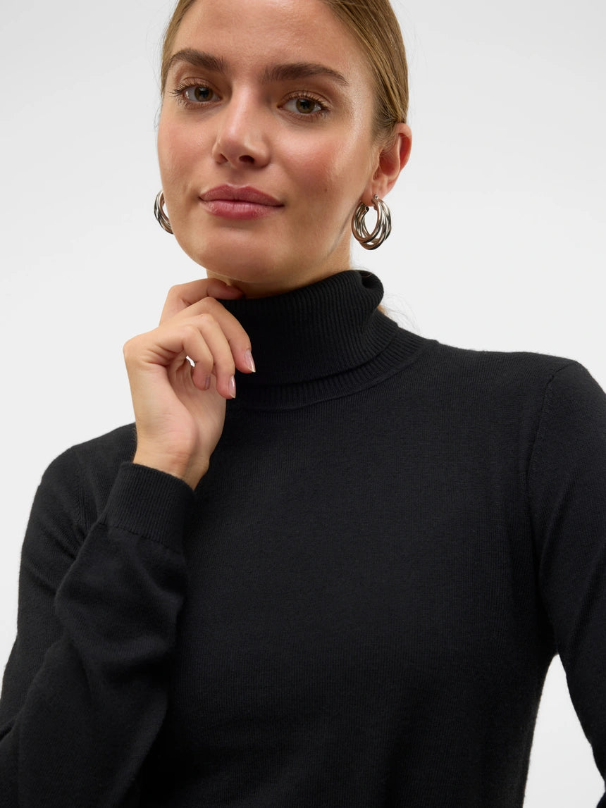IRIS LS ROLLNECK PULLOVER - Black