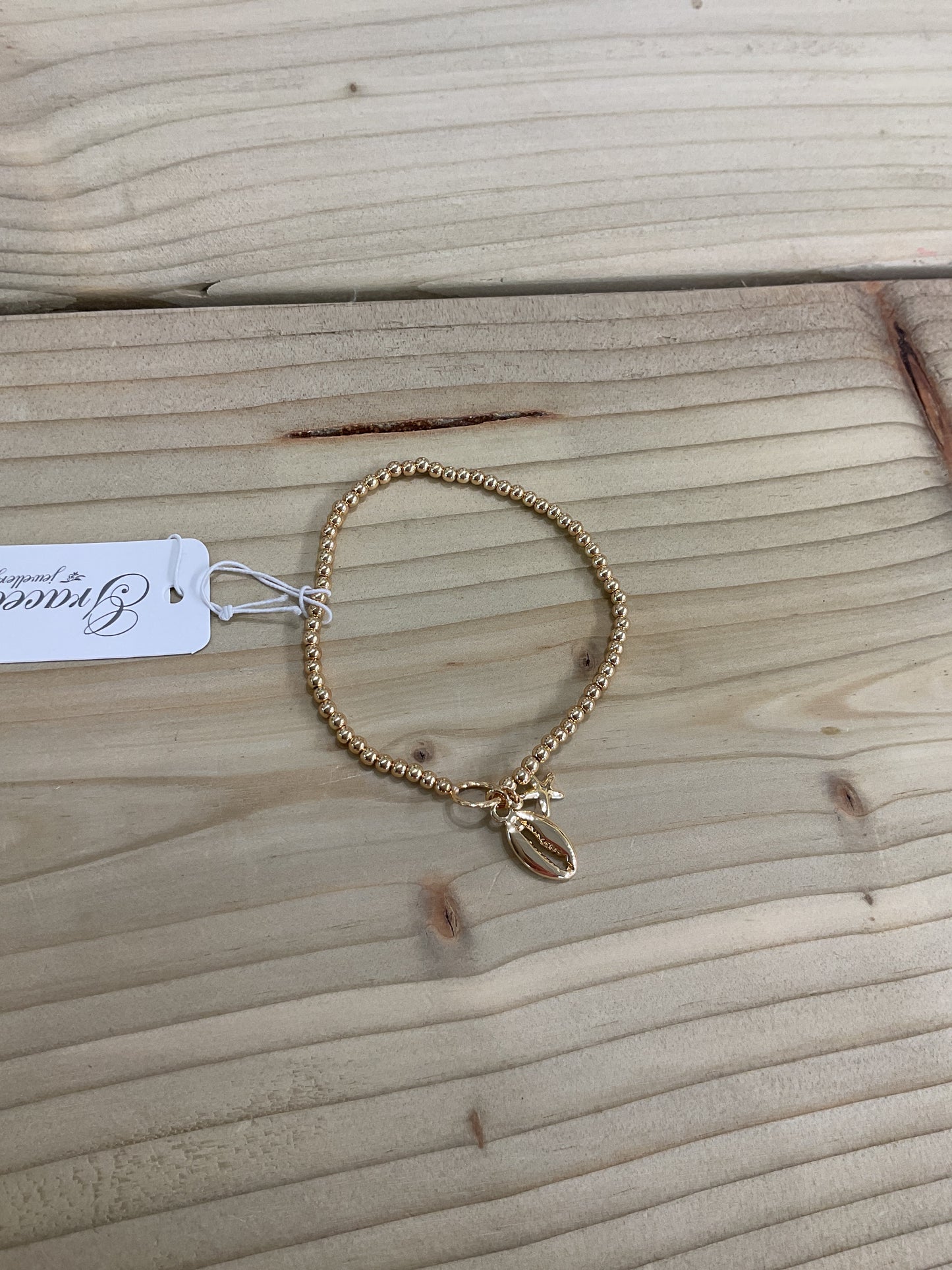 Shell Beaded Bracelet - Gold