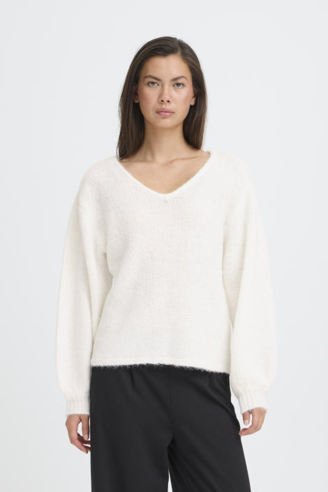 DABRIA LS KNIT - Cloud Dancer
