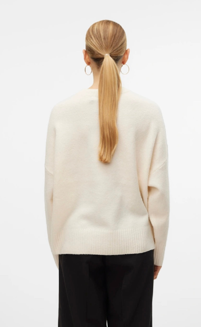 BOOM LS O-NECK PULLOVER - Cream