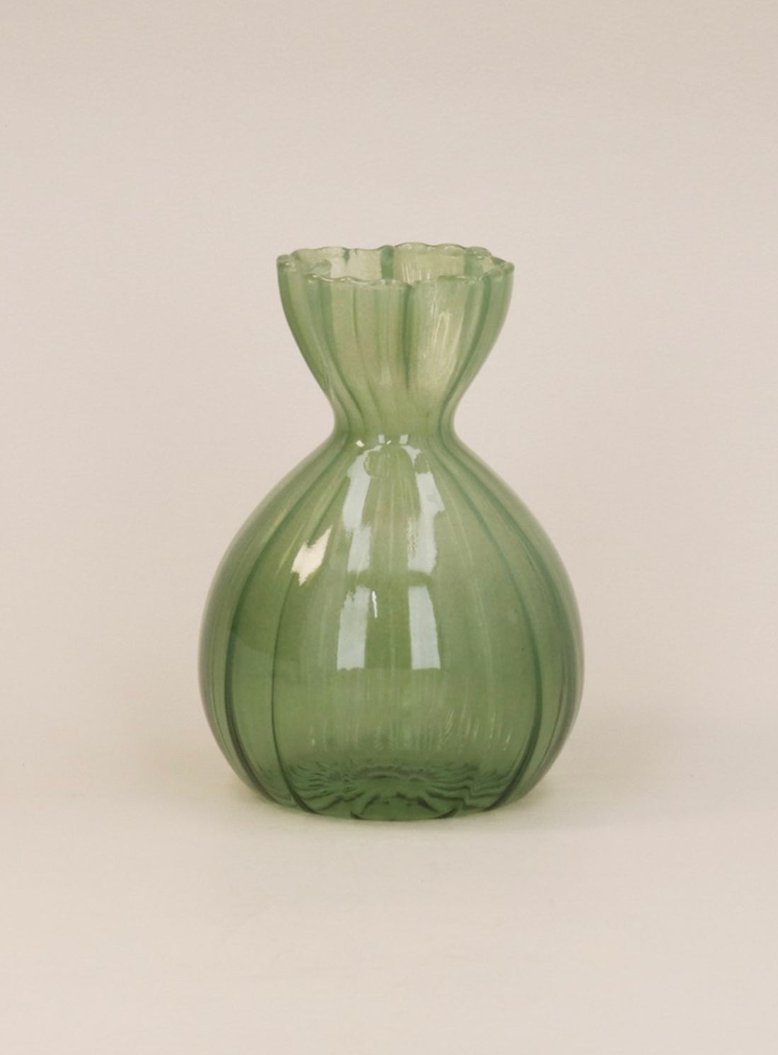 Green Frill Top Bud Vase