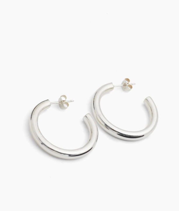 Halo Hoop Earrings - Silver