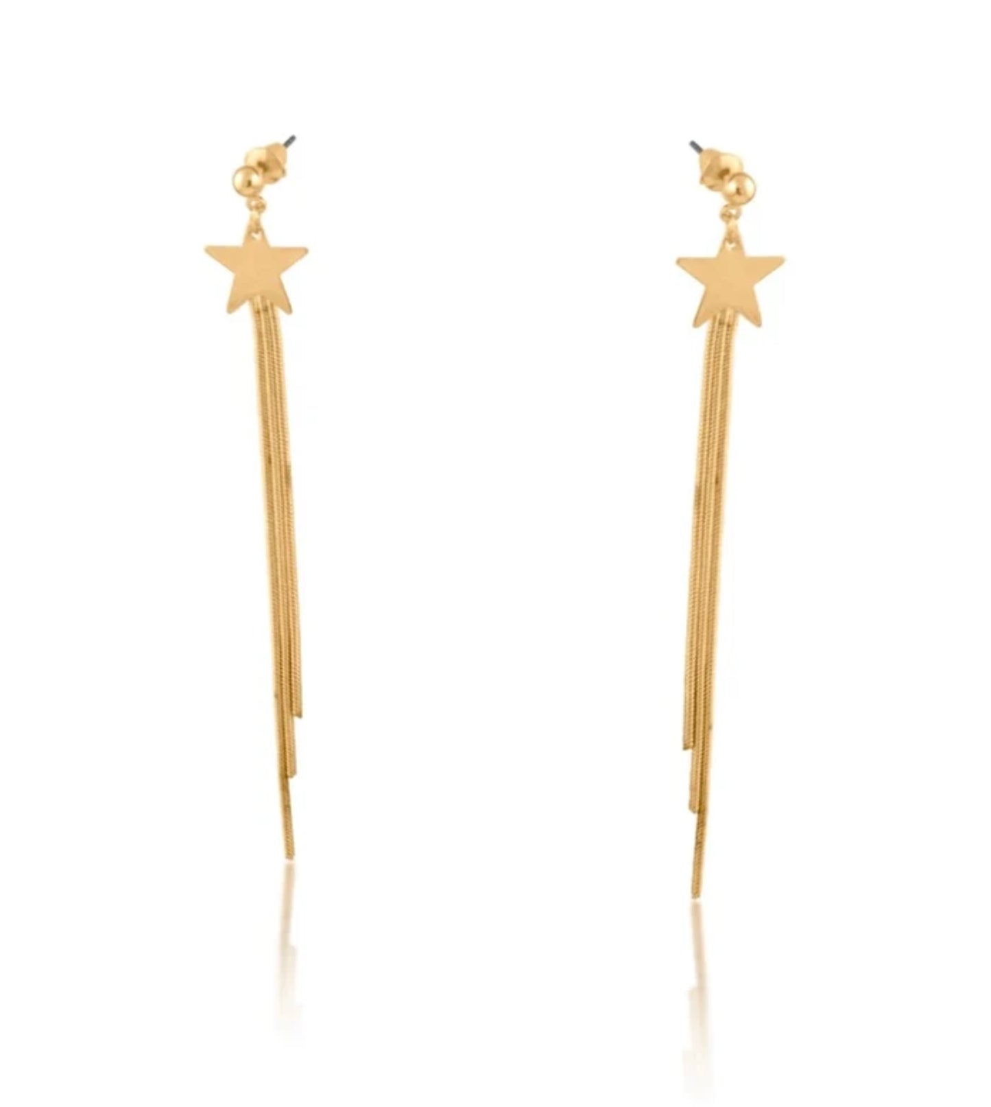 Star Drop Earrings - Gold