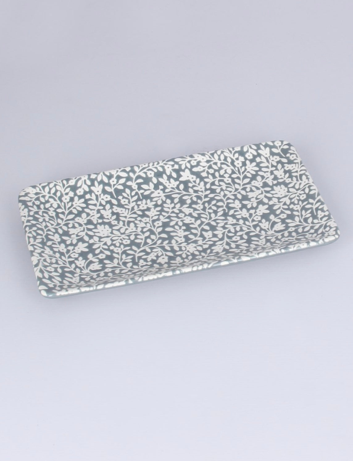 Large Trinket Dish - Dark Grey Vine