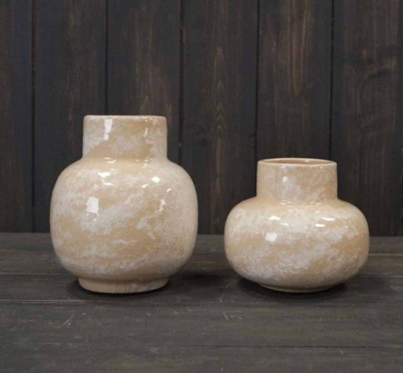 Short Marbled Ceramic Vase