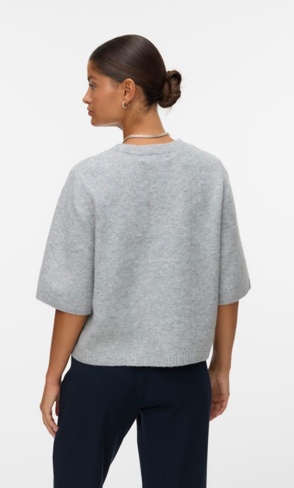 BOOM 2/4 O- NECK OVERSIZED PULLOVER - Light Grey Melange