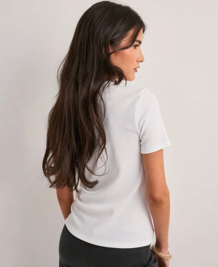 JUNE RIBBED TEE - White