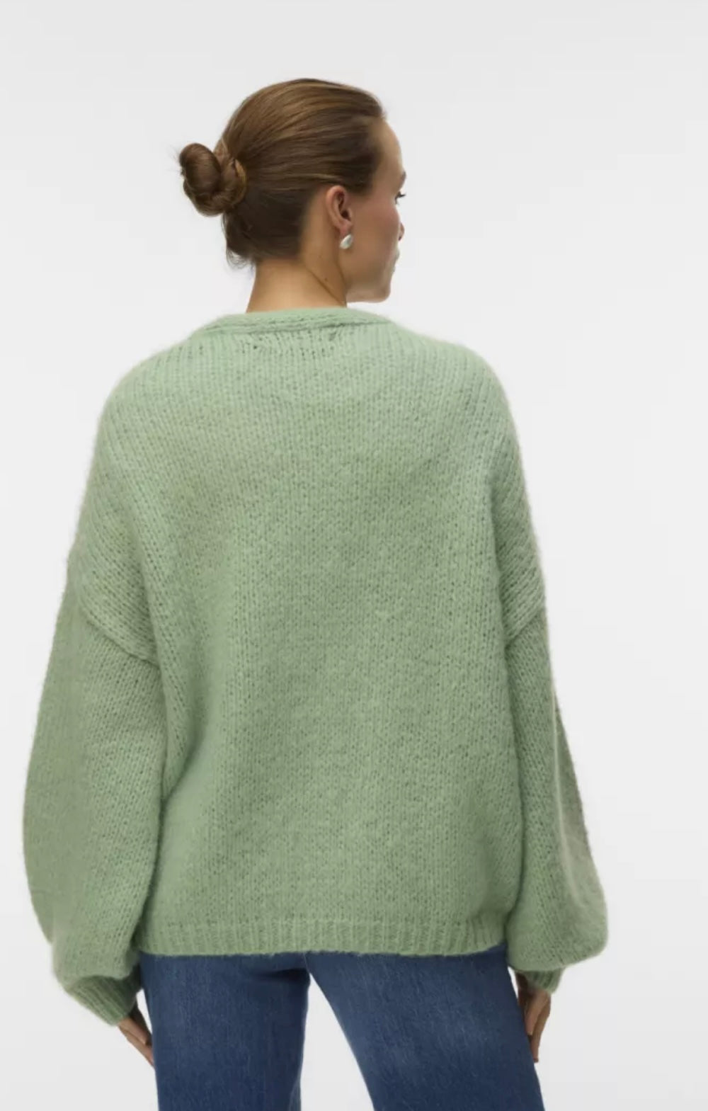 MAYBE Open Knit Cardigan - Fog Green