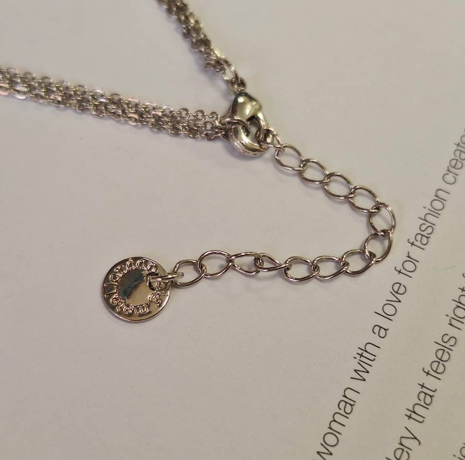 Callia Circle Layered Necklace - Silver