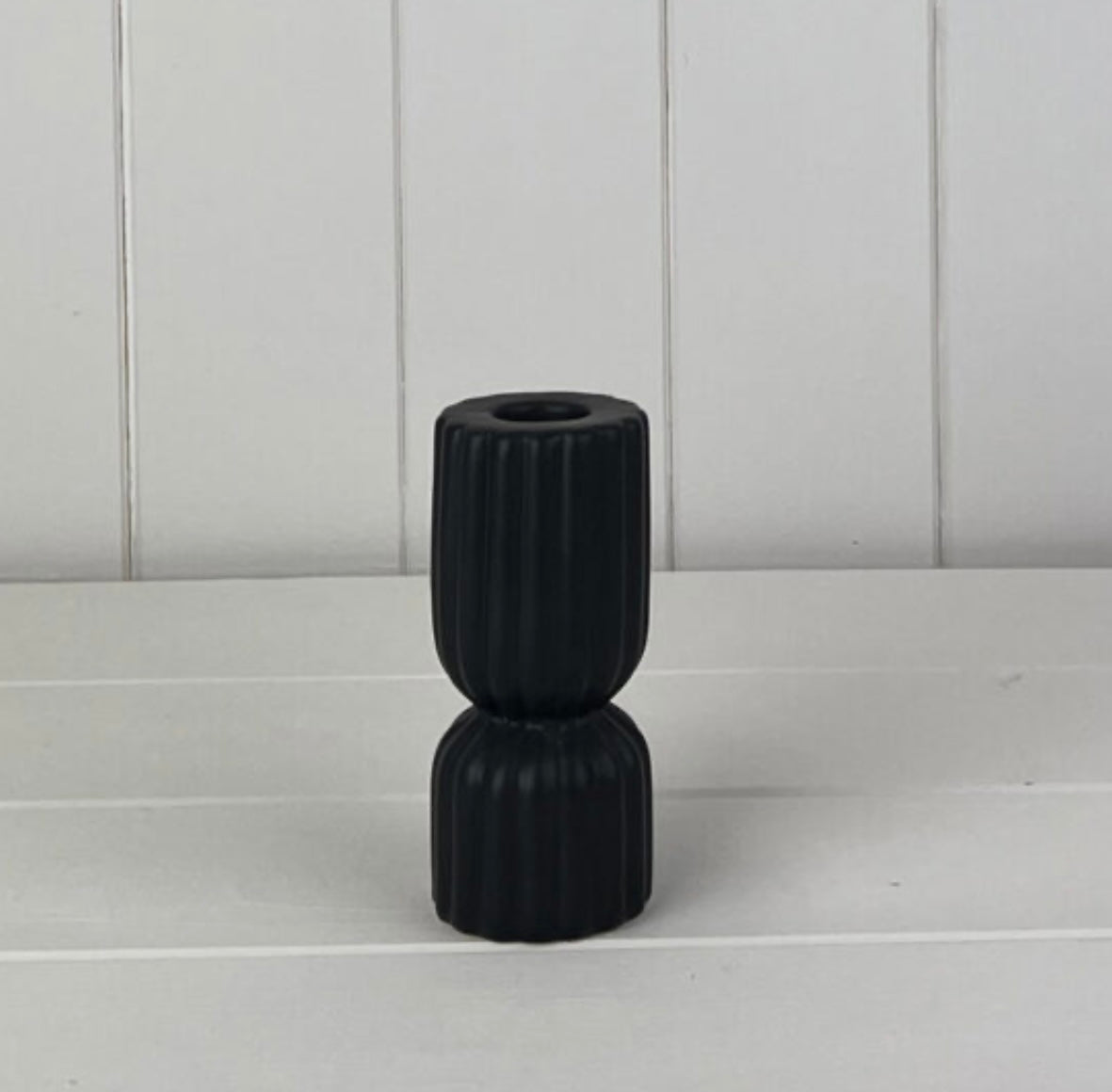 Ceramic Candle Holder - Black