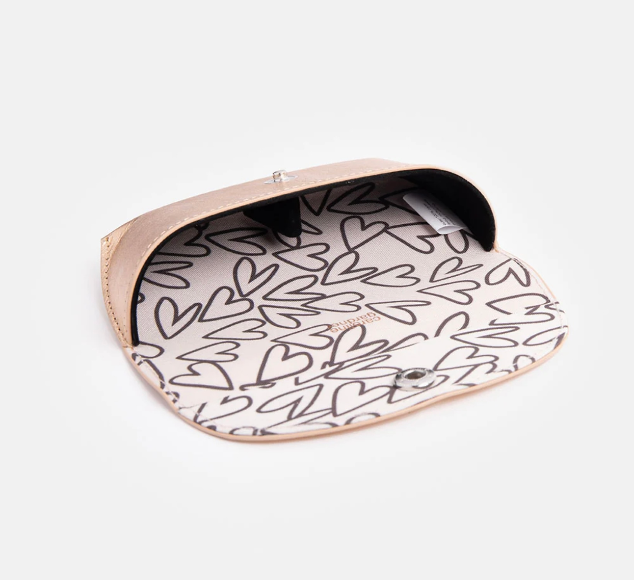 Glasses Case - Rose Gold / Black Hearts