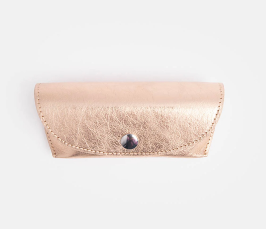 Glasses Case - Rose Gold / Black Hearts