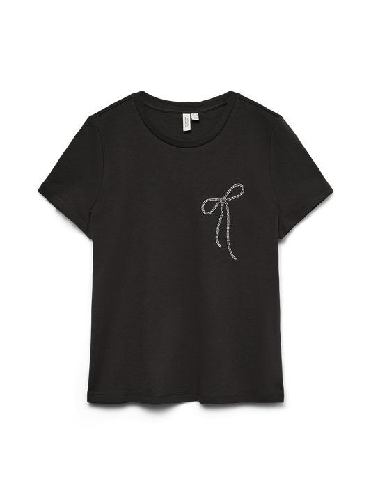 HENETH SS O-NECK TSHIRT - Black Bow