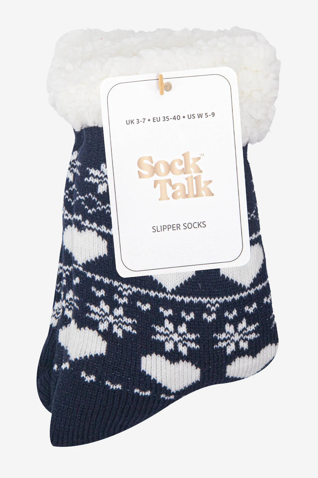 Slipper Socks - Navy Christmas