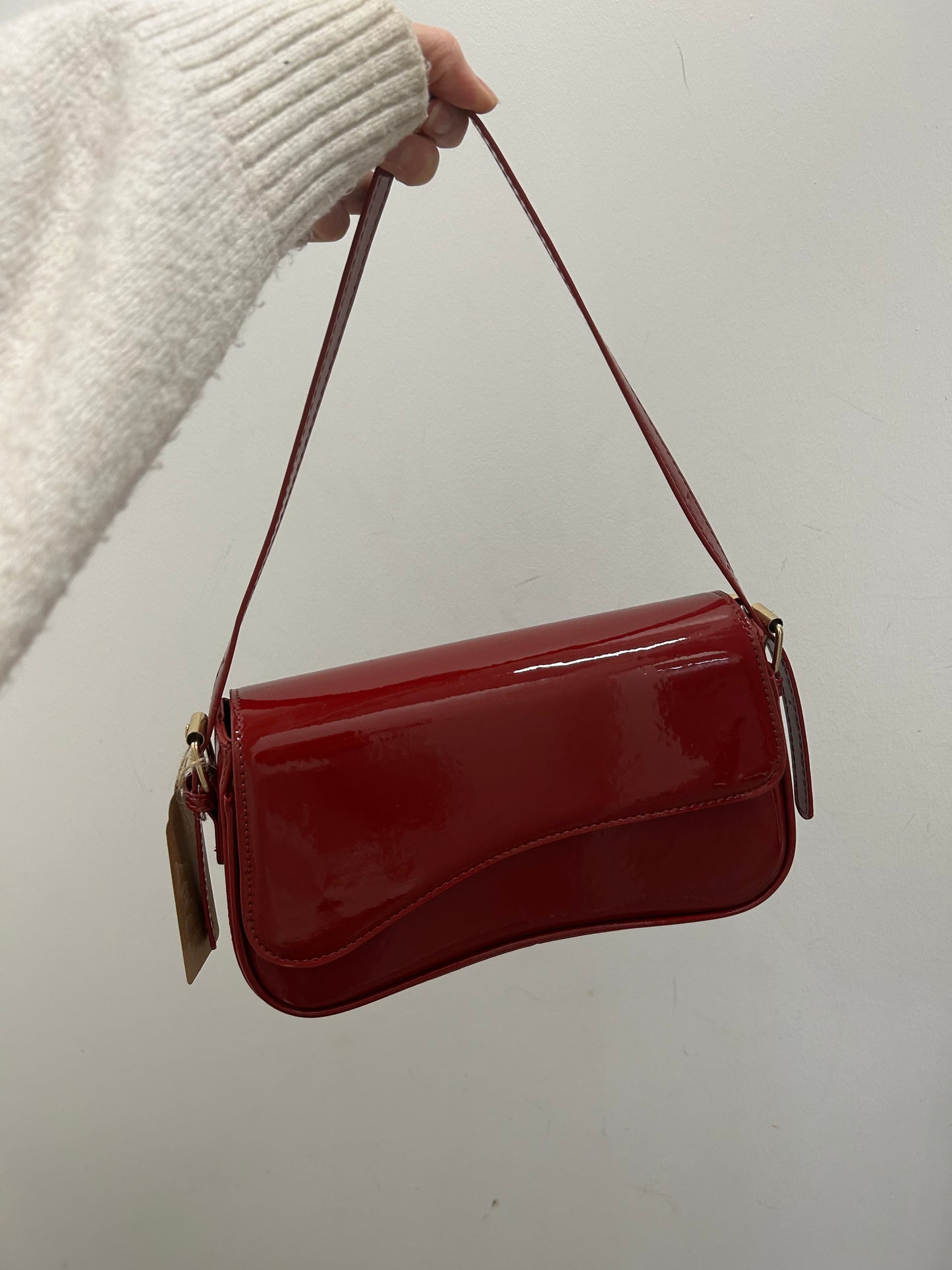 Patent Shoulder Bag - Red