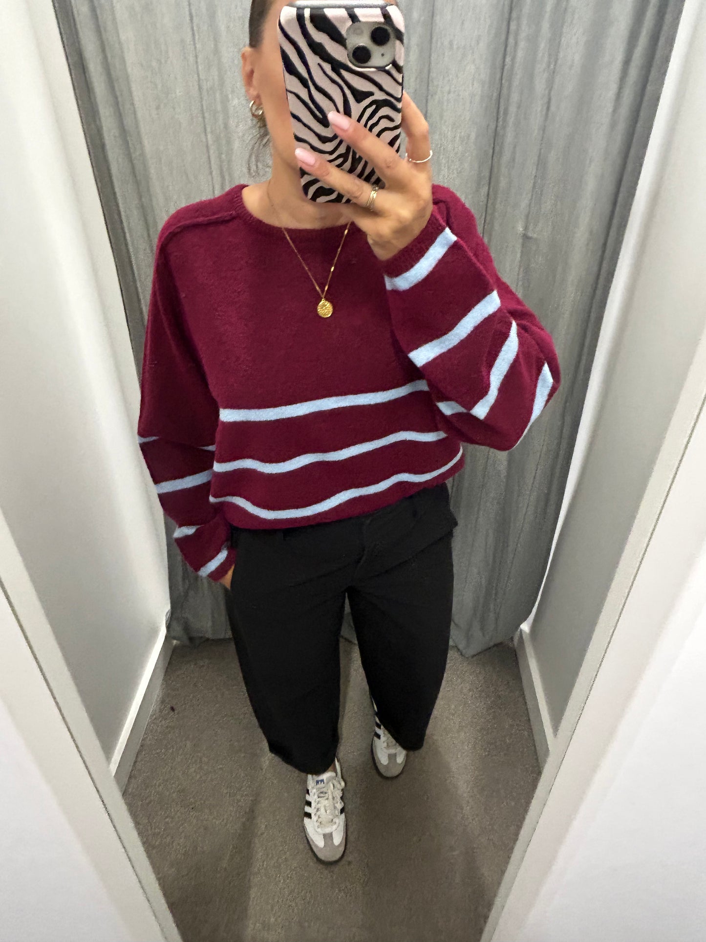 DASILA LS KNIT - Rhododendron Blue Stripe