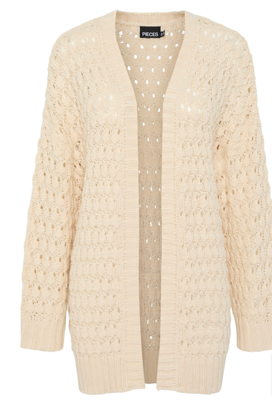 JESS LS ONECK KNIT CARDIGAN - Birch