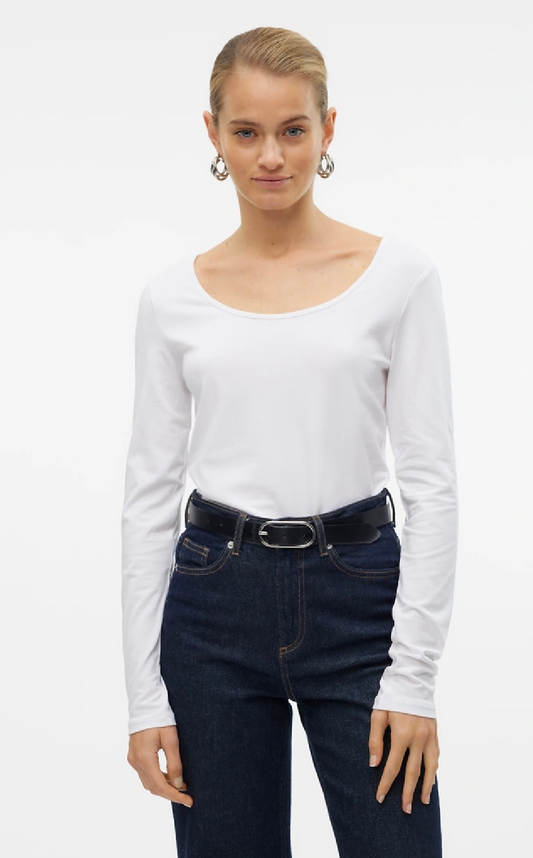 MAXI Soft U-Neck Top - White