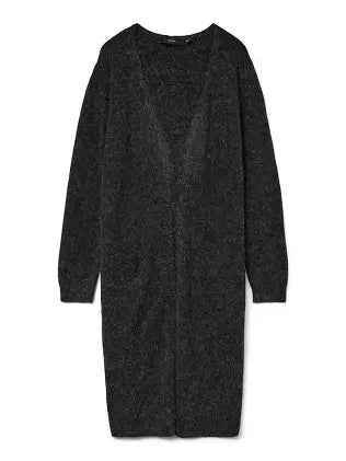 DOFFY LS LONG OPEN CARDIGAN - Charcoal