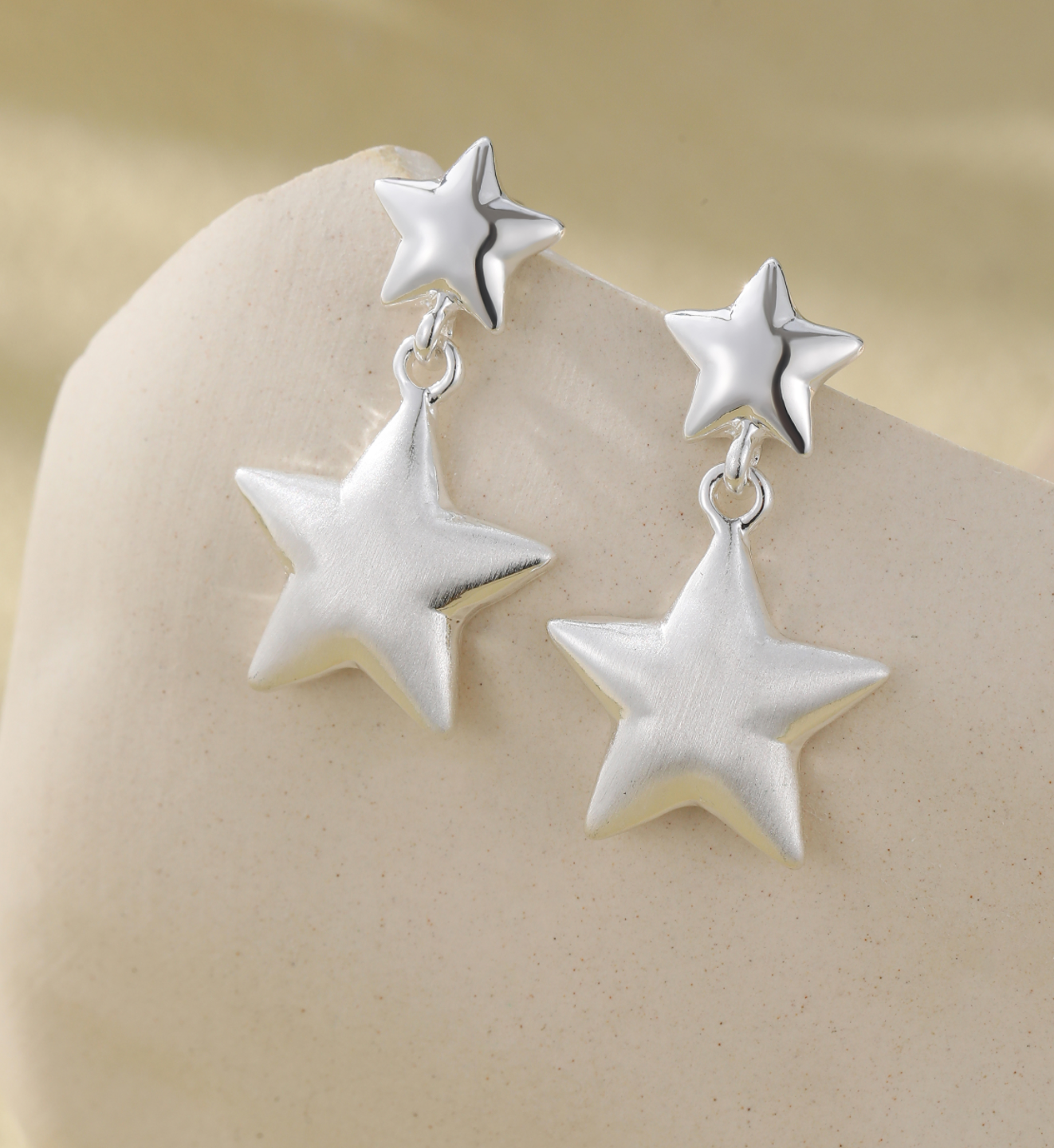 Star Drop Erarings - Silver
