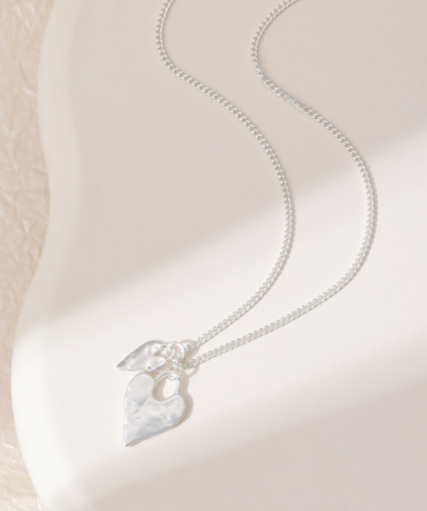 Heart Pendant Necklace - Silver