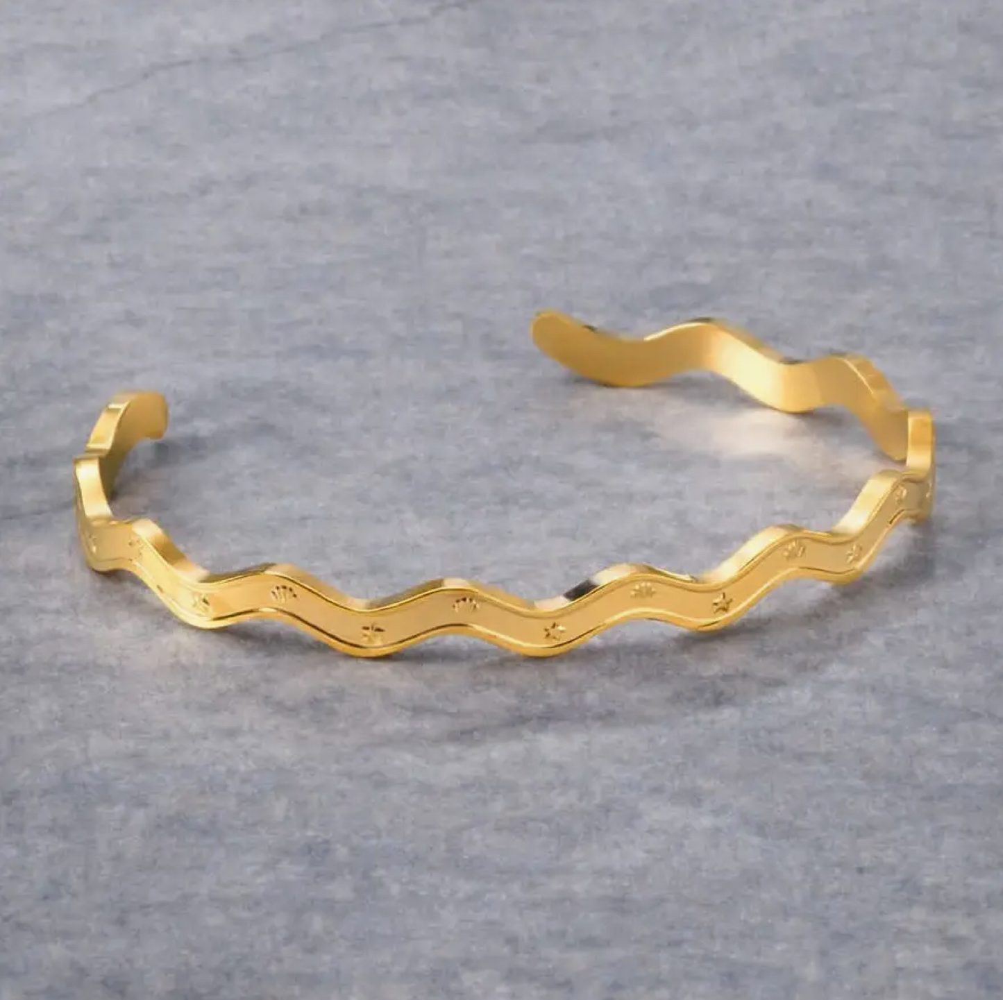 Tarnish Resistant Wavy Celestial Bangle