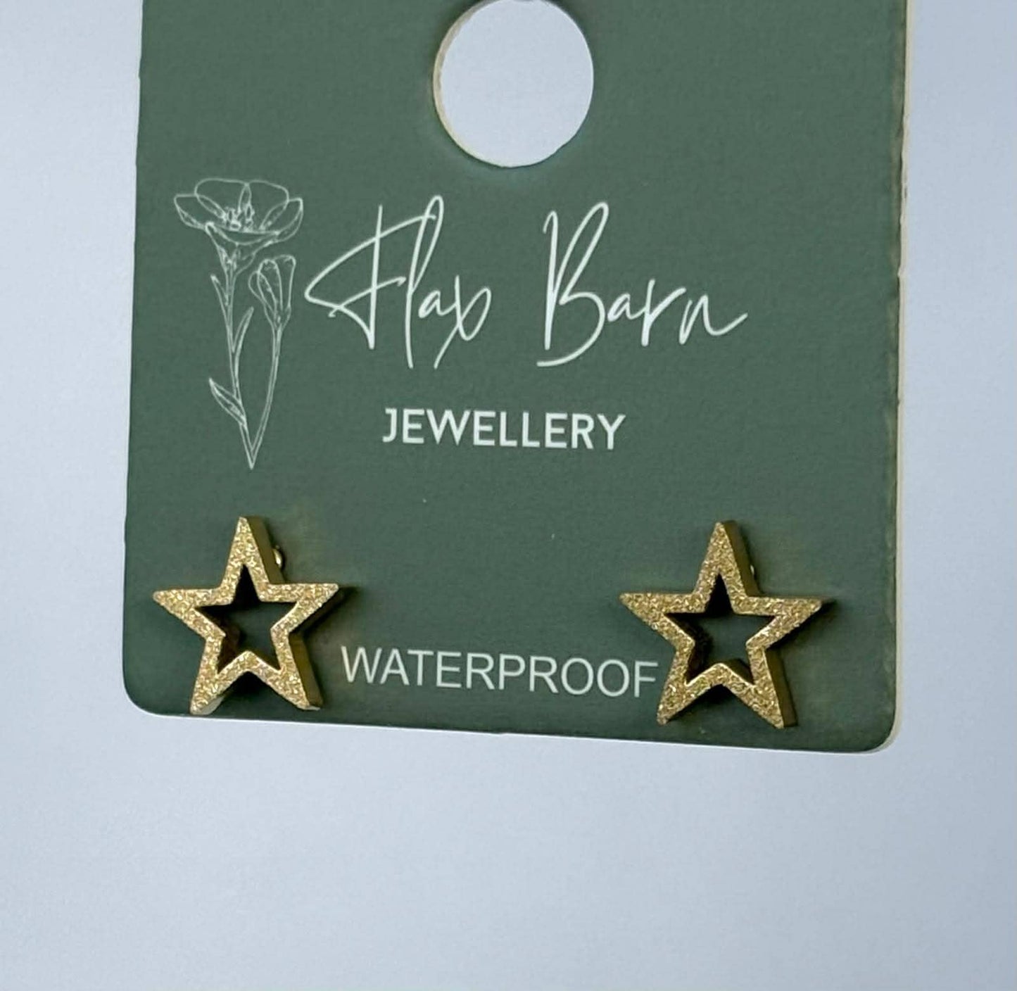 Tarnish Resistant Shimmer Star Studs: Silver