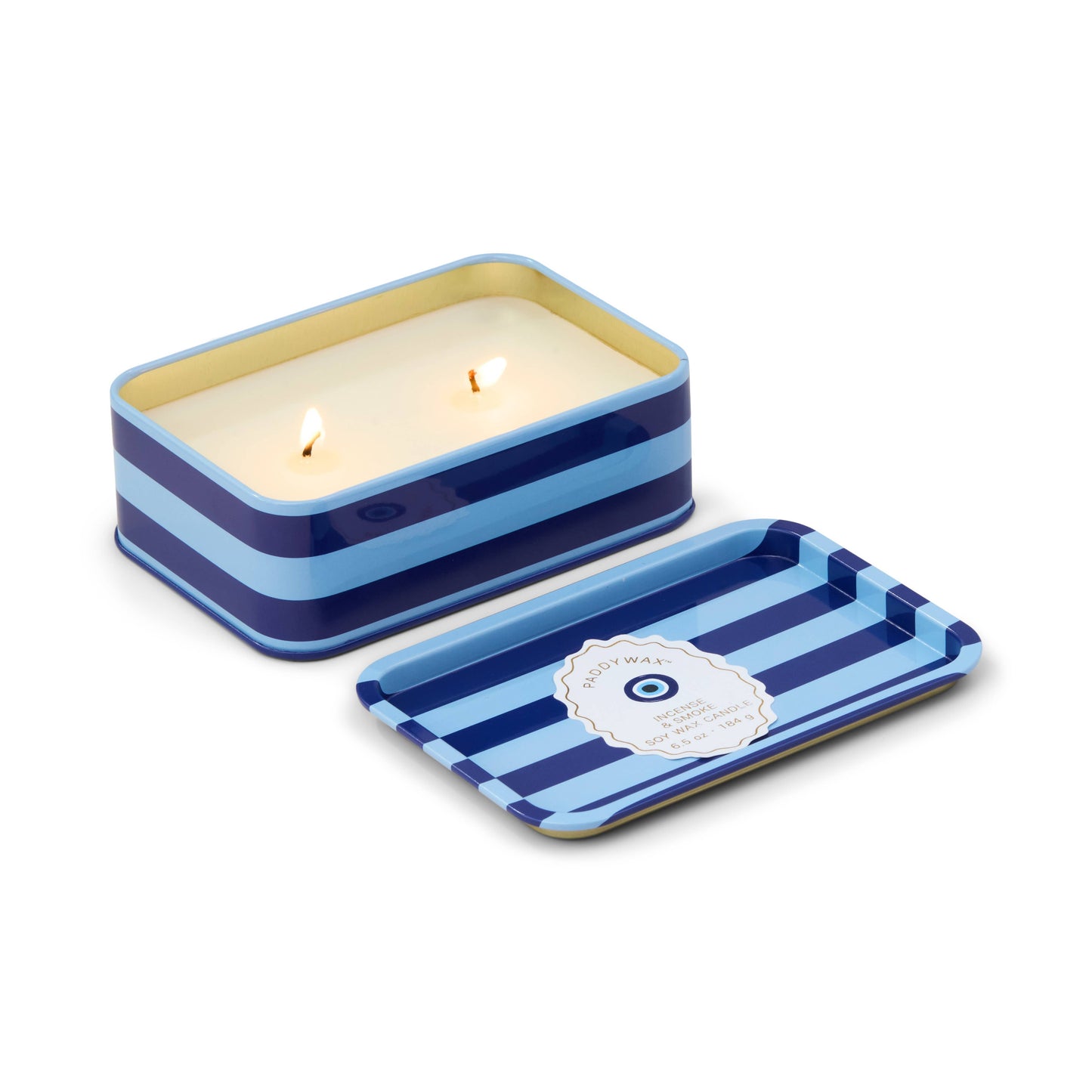 A Dopo 6oz/184g Eye Printed Tin Candle - Incense & Smoke