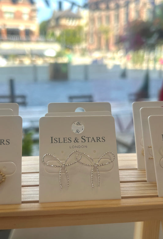 Bow Earrings- Silver