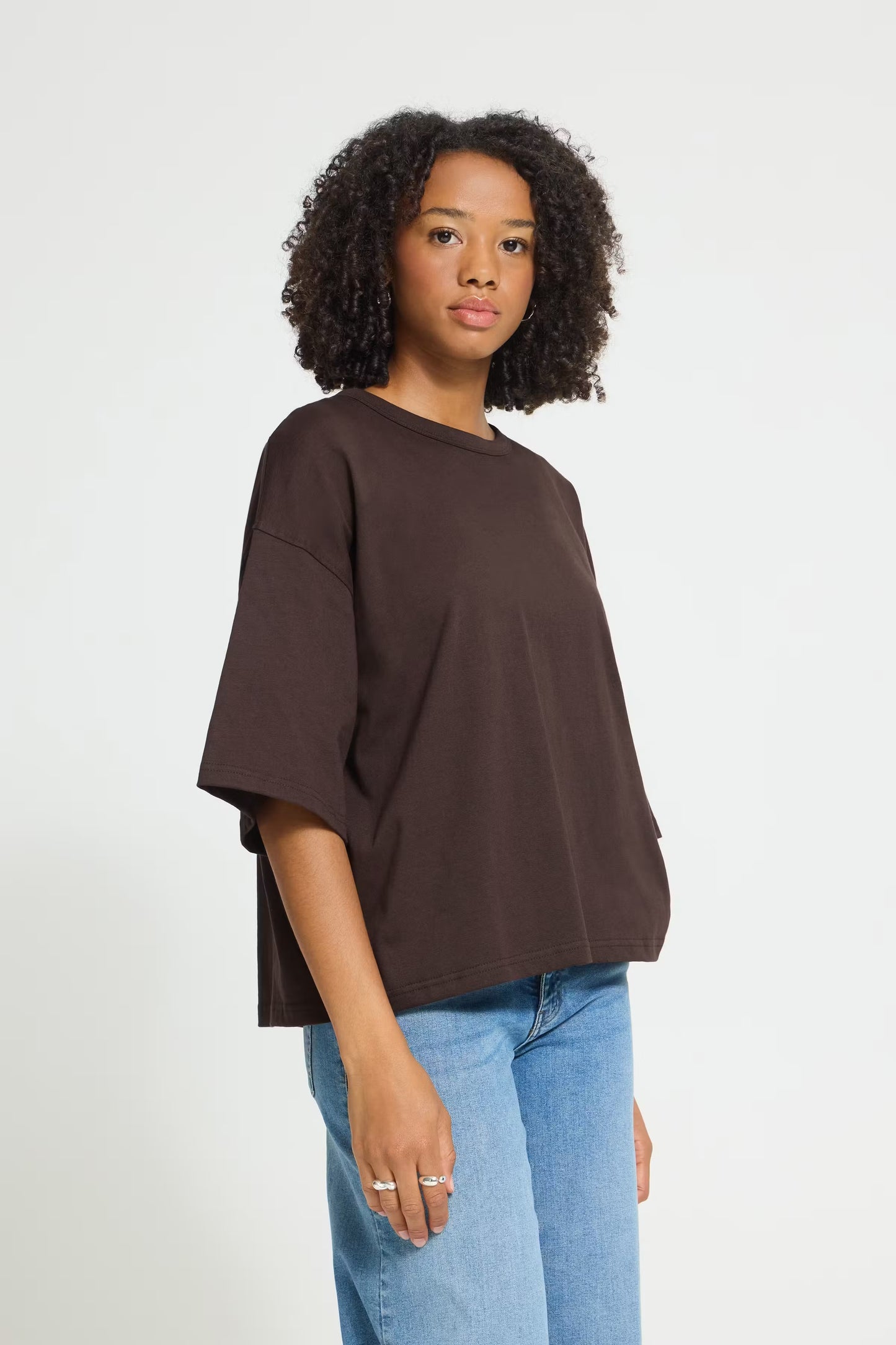 PALMER EX LOOSE SS T.SHIRT - coffee bean