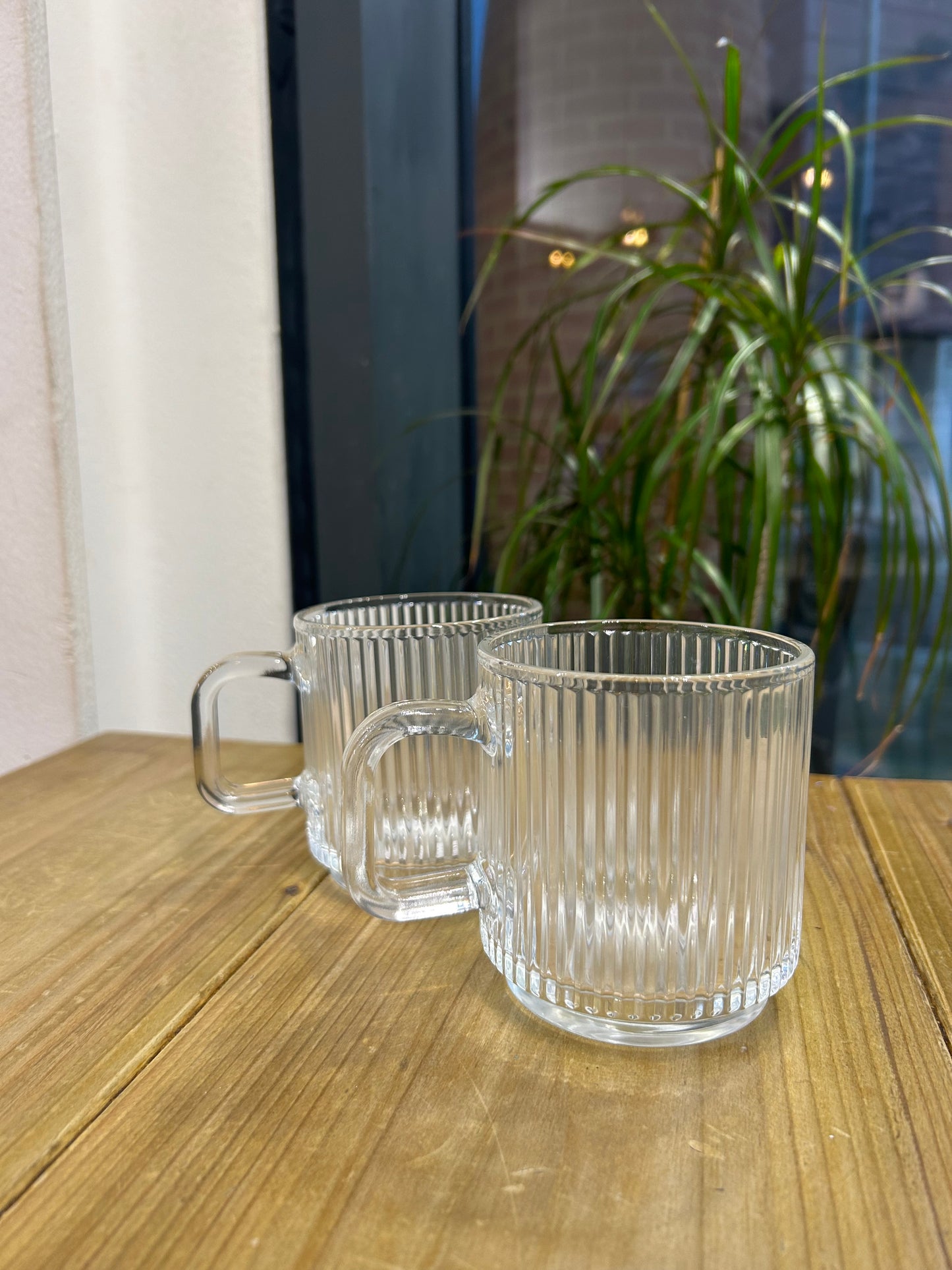 Ribbed Glass Mug
