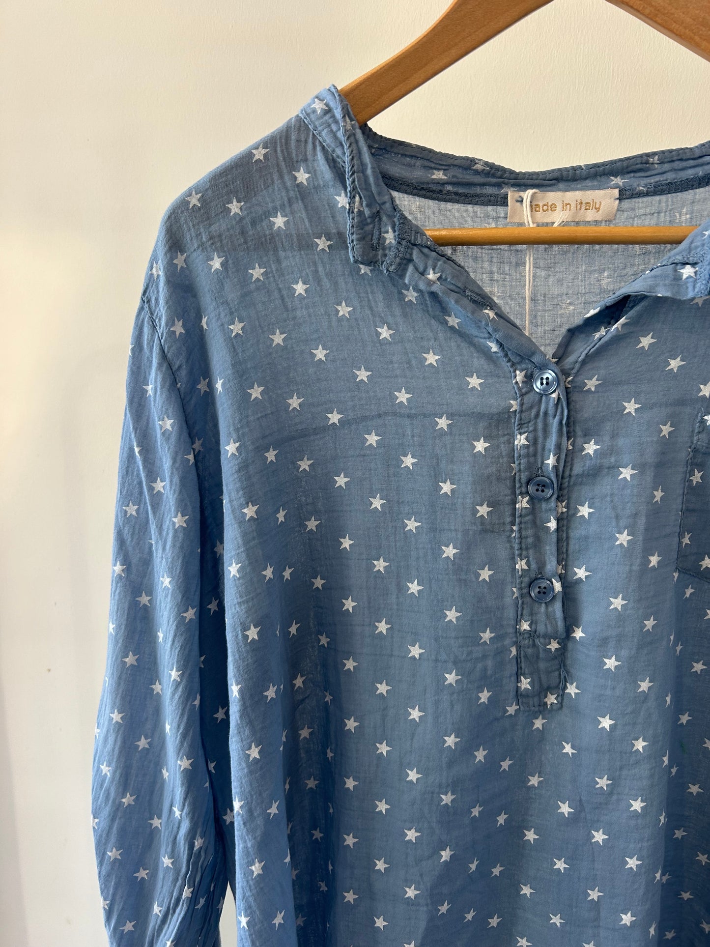 STAR TEXTURED SHIRT - Blue