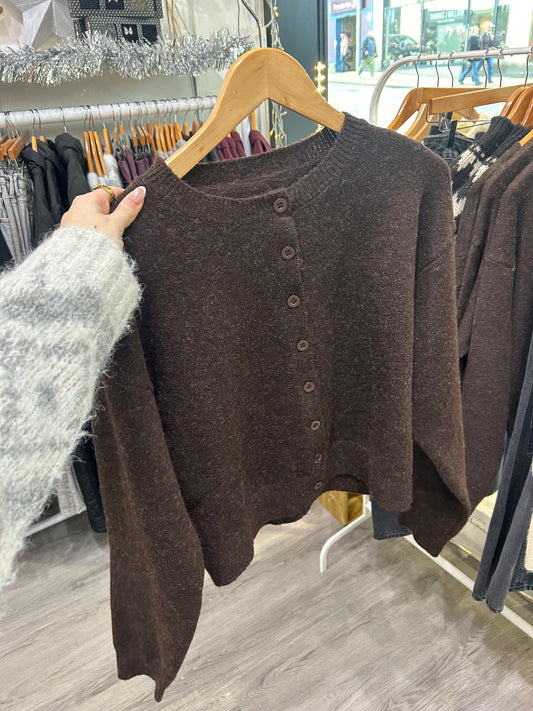Brown button cardigan
