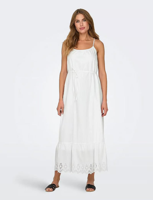 LOU LIFE EMB STRAP ANKEL DRESS - Bright White