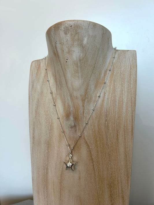 Bubble Star Pendant Necklace - Silver