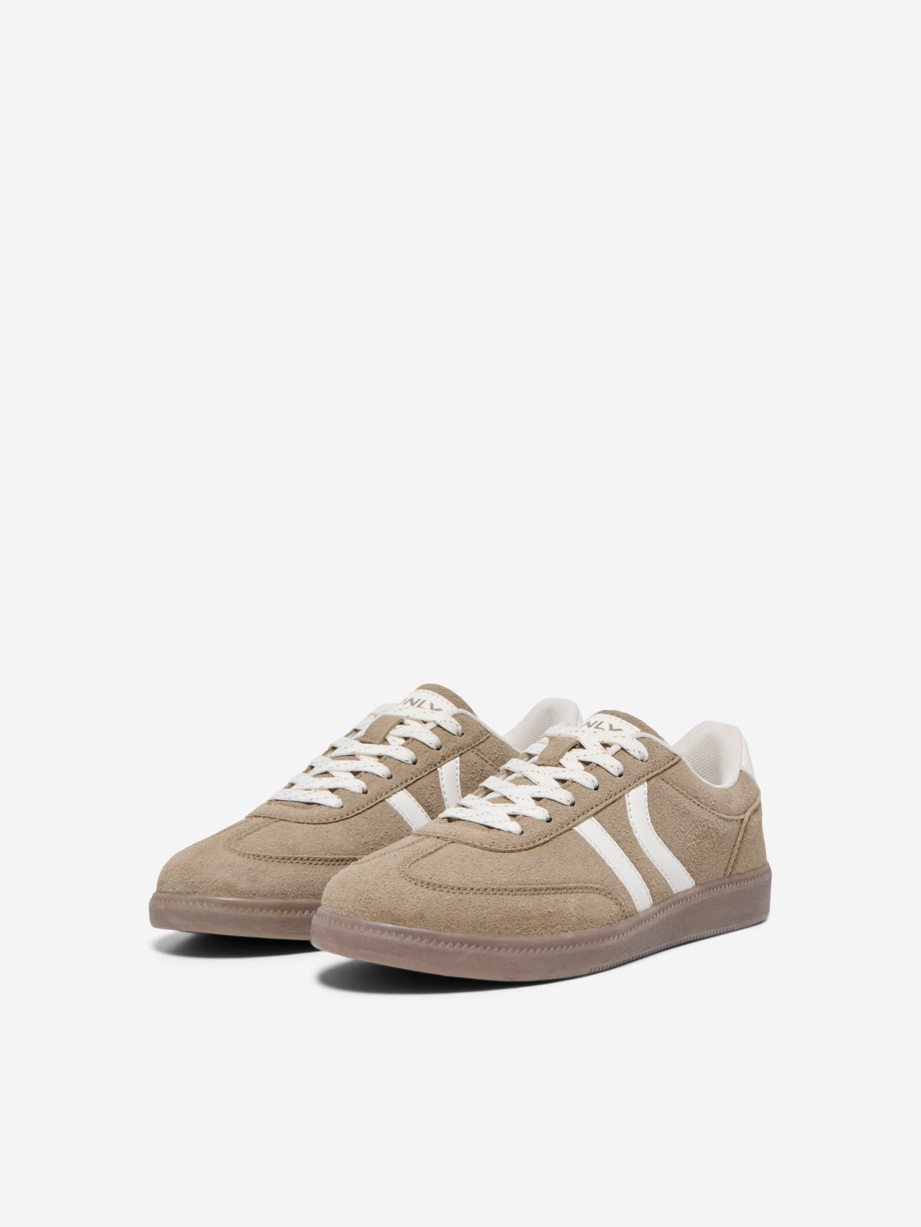 LYDIE PU SNEAKER - Taupe Grey/ White
