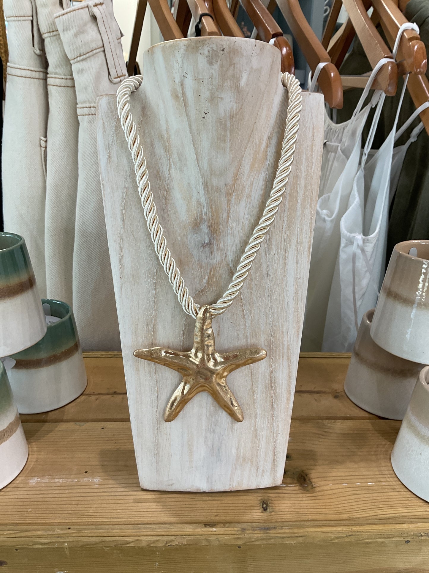 Large Star Rope Necklace - Gold