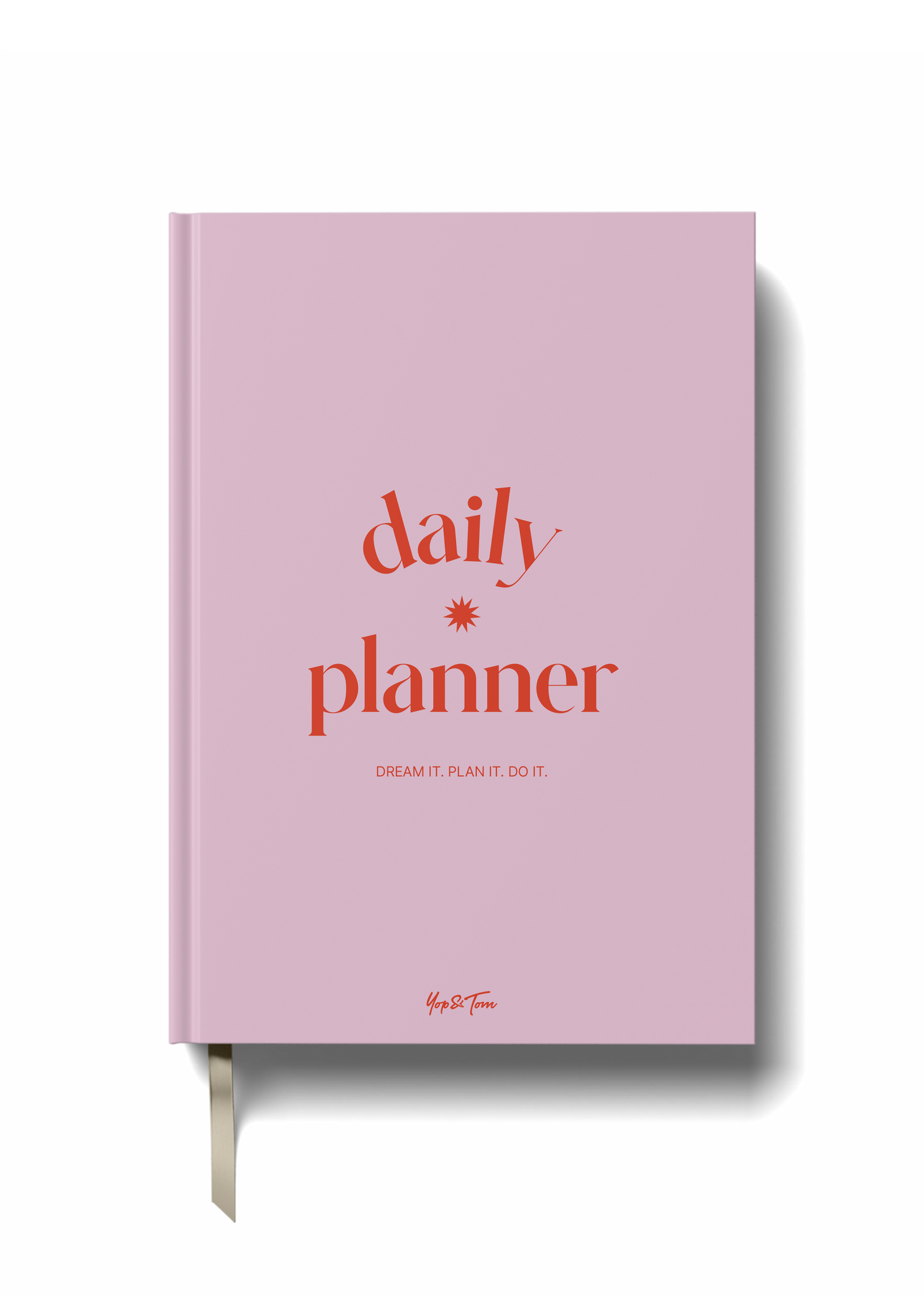 Undated Daily Planner Pink & Red | Page a Day | Hardcover