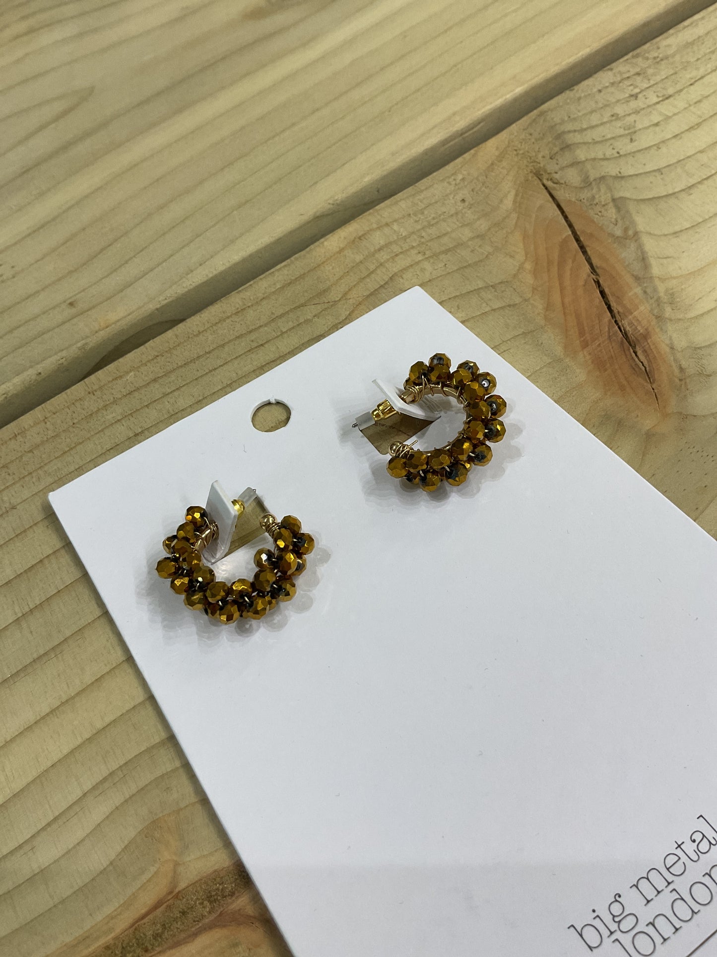 Amber Beaded Hoops