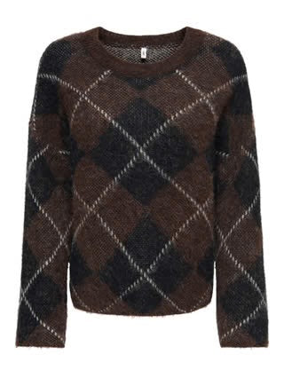 NOEME LS PATTERN O-NECK KNIT