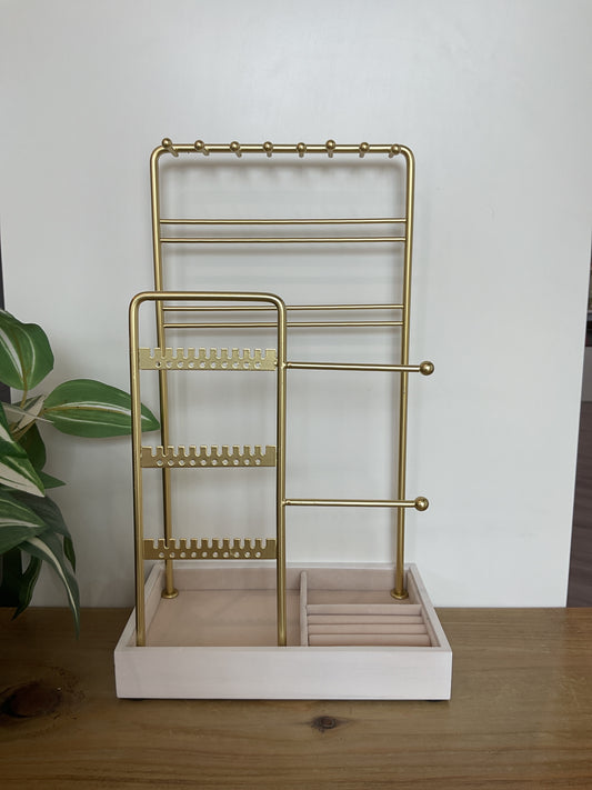 Full Jewellery Stand - White & Gold
