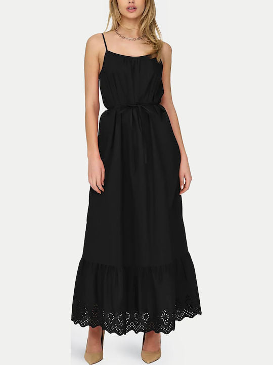 LOU LIFE EMB STRAP ANKEL DRESS - Black