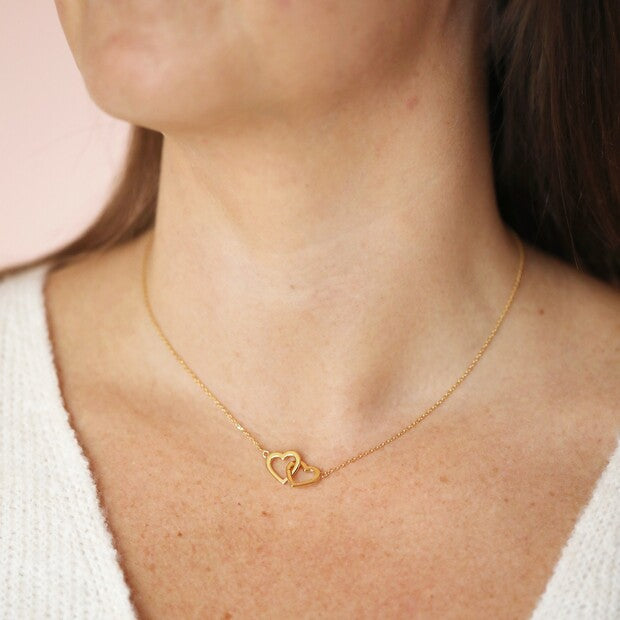 Lisa Angel Interlocked heart necklace - Gold