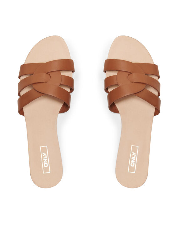 ONLFELI-4 PU SLIP ON SANDAL - Congac