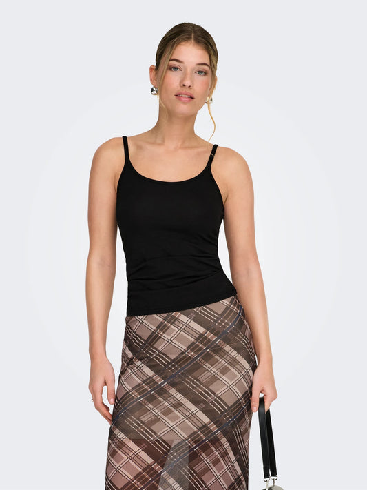 LOVE STRAP SINGLET- Black
