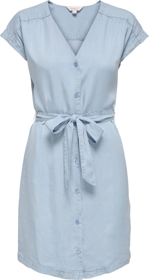 CHARIS LIFE SHORT CAP DRESS - Light Blue Denim