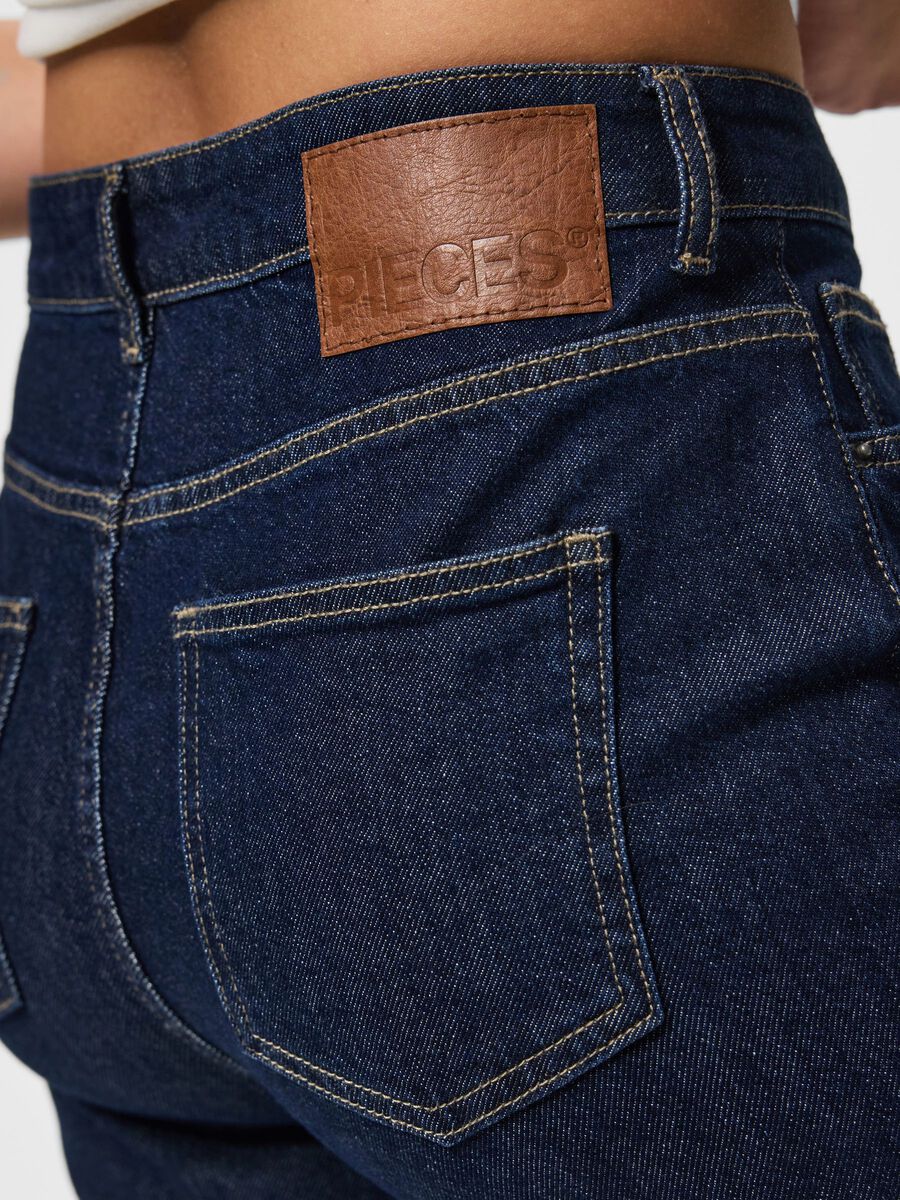 SILKE MW WIDE JEANS - Dark Blue Denim